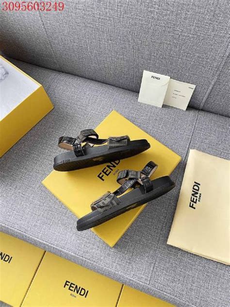 fendi logo-embellished canvas and croc-effect leather sandals